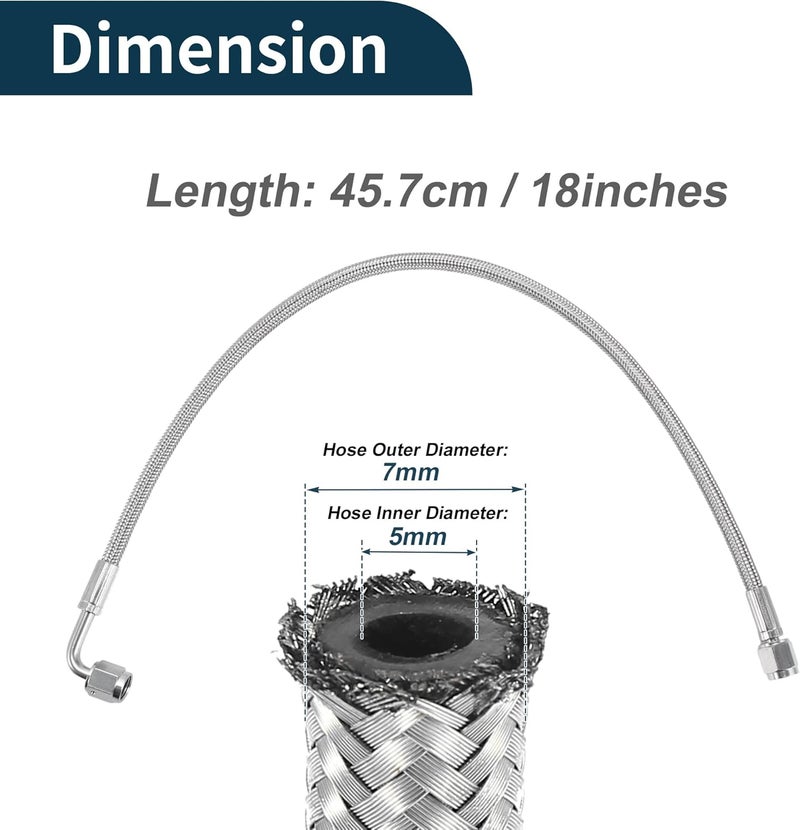 TUCKBOLD AN4 Turbo Oil Feed Line Kit 18" Pressure Remote Turbocharger Oil Drain Return Line with Adapter,Wrench 1 Set - Image 3